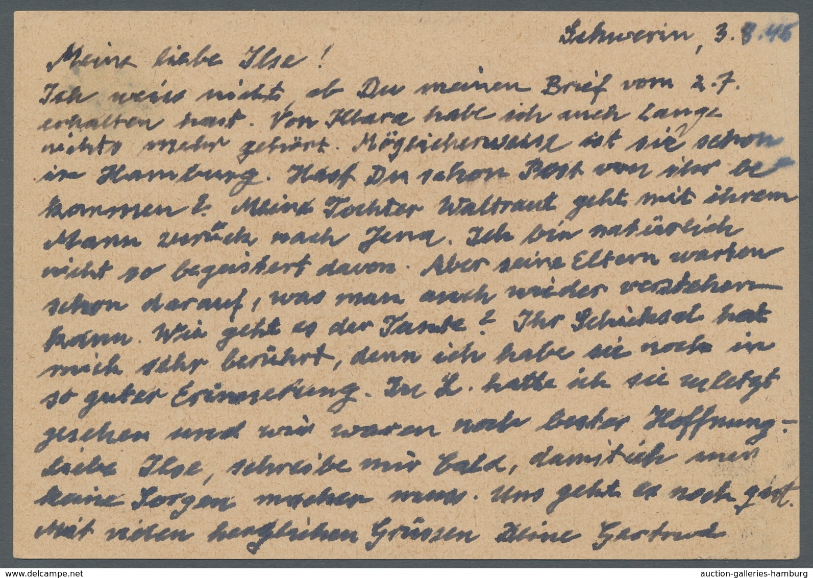 Alliierte Besetzung - Notausgaben: Sowjetische Zone: SCHWERIN 1945, "(6 Pfg.) Auf (6 Pfg.) Violett" - Otros & Sin Clasificación