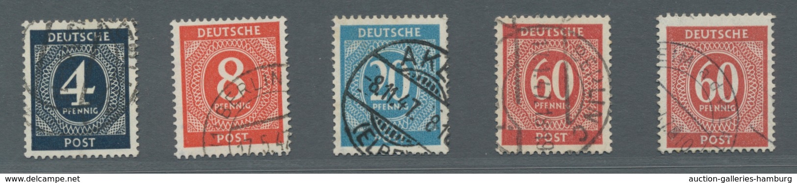 Alliierte Besetzung - Gemeinschaftsausgaben: 1946, I. Kontollrat, 5 Farbvarianten Mit Besseren, Saub - Sonstige & Ohne Zuordnung