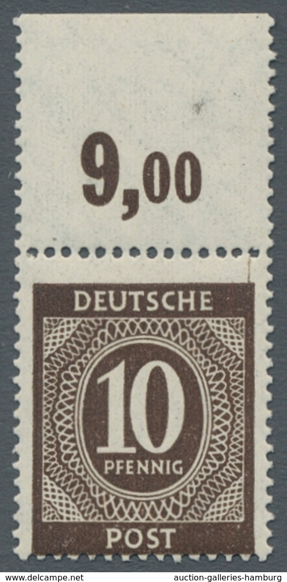 Alliierte Besetzung - Gemeinschaftsausgaben: 1946, "10 Pfg. Schwarzorangebraun Vom Plattenoberrand, - Other & Unclassified