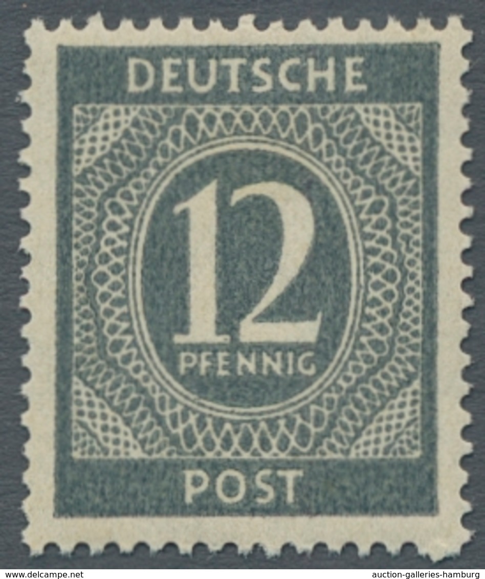 Alliierte Besetzung - Gemeinschaftsausgaben: 1946, "12 Pfg. Dunkelgrüngrau", Postfrischer Wert In Ta - Other & Unclassified