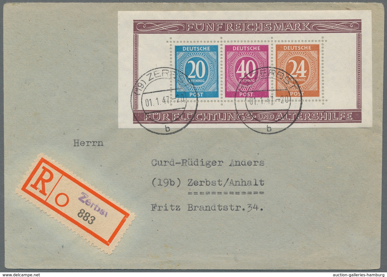 Alliierte Besetzung - Gemeinschaftsausgaben: 1946, "Zeughaus-Blockpaar", Sauber Mit übergehendem Tag - Other & Unclassified