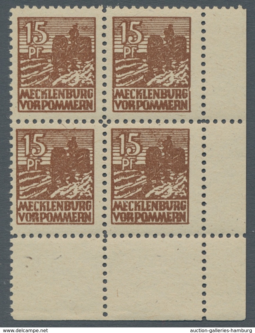 Sowjetische Zone - Mecklenburg-Vorpommern: 1946, "15 Pfg. Abschied Mittelsiena", Postfrischer Eckran - Otros & Sin Clasificación