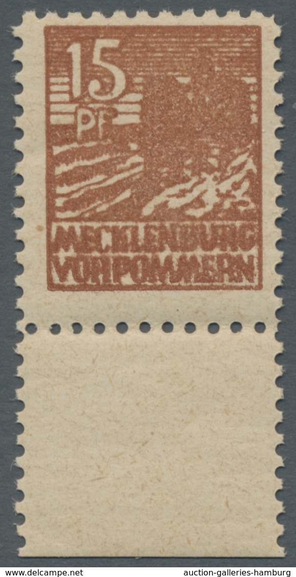 Sowjetische Zone - Mecklenburg-Vorpommern: 1946, "15 Pfg. Mittelgelbbraun Auf "z"-Papier", Postfrisc - Otros & Sin Clasificación