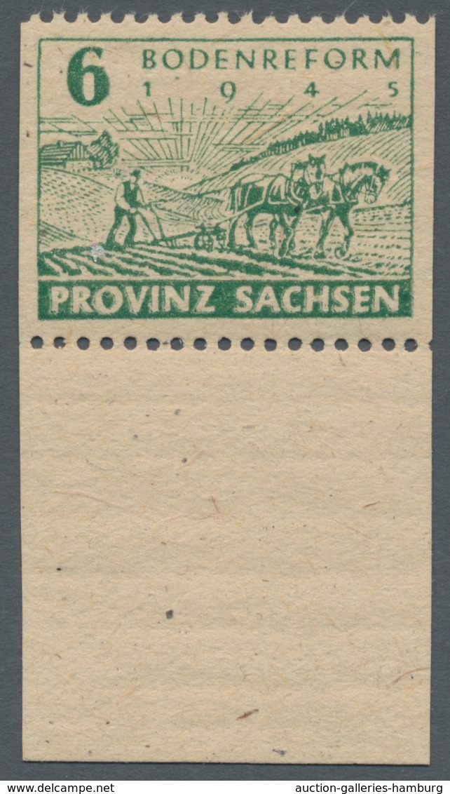 Sowjetische Zone - Provinz Sachsen: 1945, "6 Pfg. Bodenreform Auf "x"-Papier Mit Waag. Zähnung L 11 - Otros & Sin Clasificación