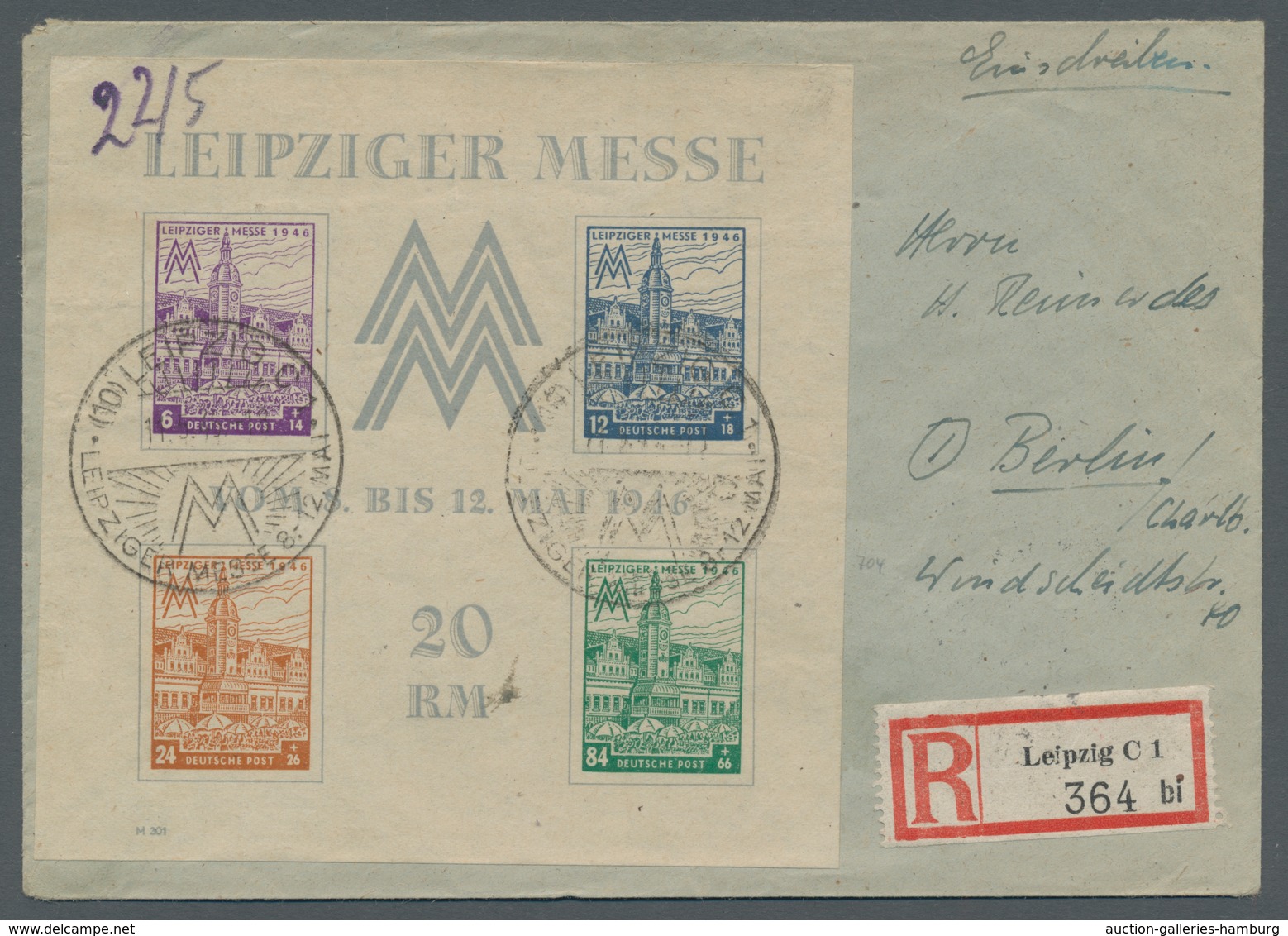 Sowjetische Zone - West-Sachsen: 1946, "Leipziger Messe-Block Mit Wasserzeichen Y", Sauber Mit Zweim - Other & Unclassified