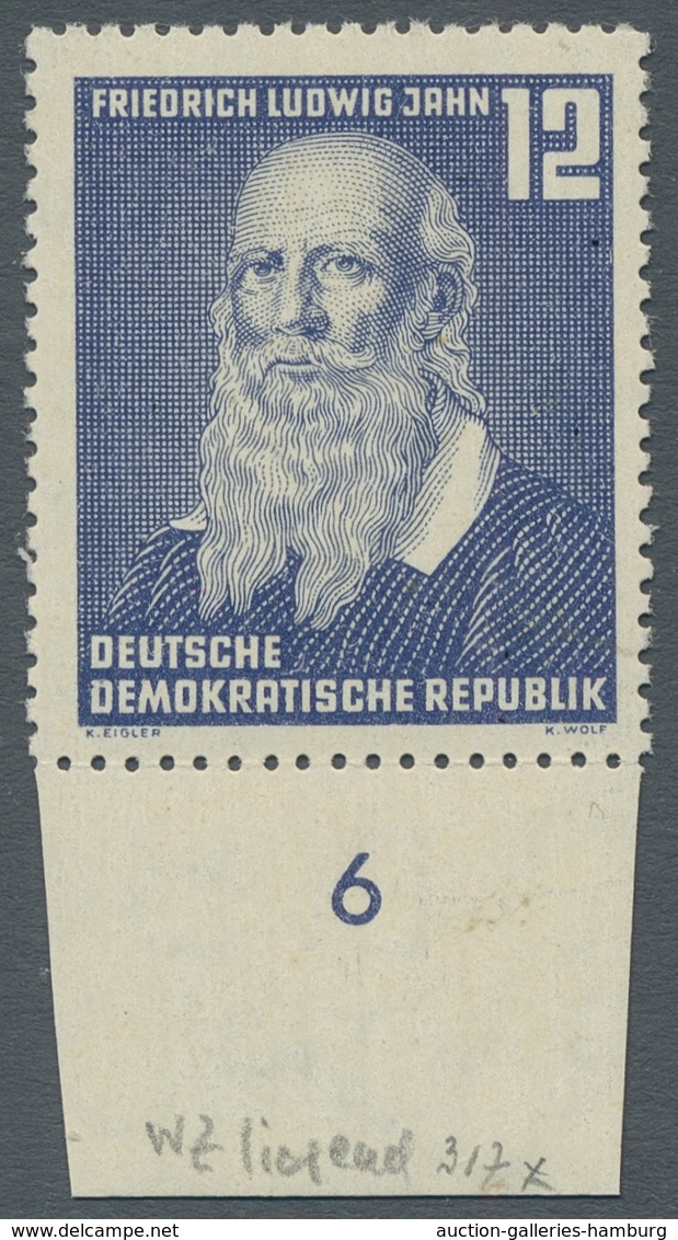 DDR: 1952, "12 Pfg. Jahn Mit Gutem Wasserzeichen X I Und Geripptem Papier Mit Fehlerhaftem Kreideauf - Cartas & Documentos