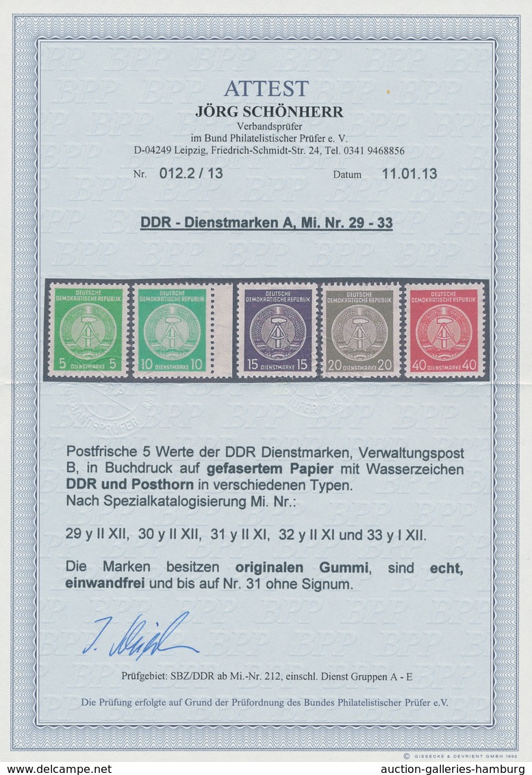 DDR - Dienstmarken A (Verwaltungspost B): 1956, "5 Pfg. Zirkelmarke Auf Faserpapier Mit WZ. X II", P - Otros & Sin Clasificación