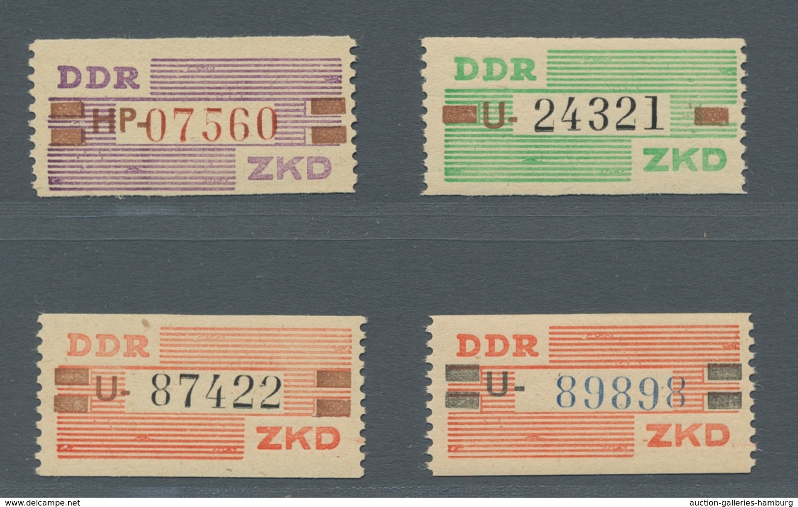 DDR - Dienstmarken B (Verwaltungspost A / Zentraler Kurierdienst): 1960, "Unverausgabte", Vier Postf - Otros & Sin Clasificación