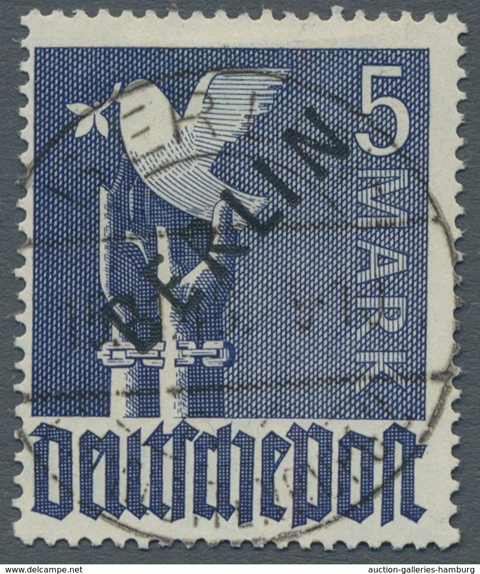 Berlin: 1948, "Schwarzaufdruck", Gestempelter Satz Mit Normalzähnung, Oft Zentrale Entwertung (u.a. - Nuevos