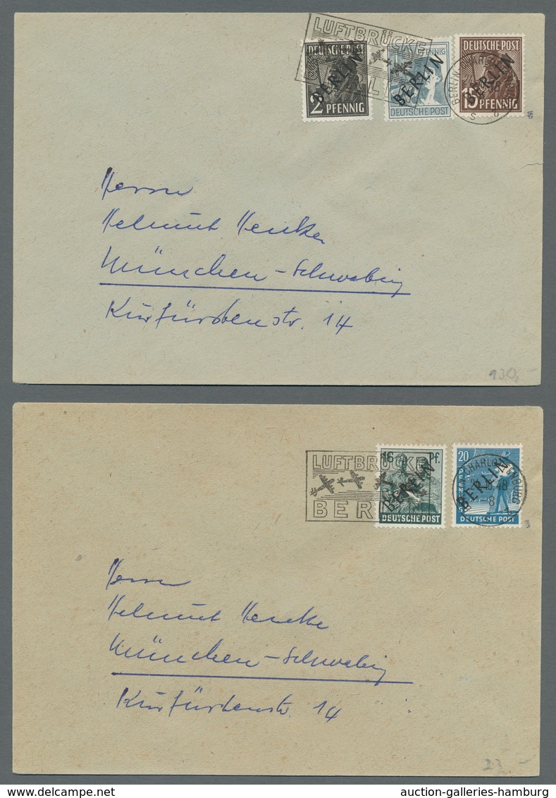 Berlin: 1948, Schwarzaufdruck-Partie Von 12 Adressierten Briefen Welche Mit 2 Bis 80 Pfennig Kpl. (e - Nuevos