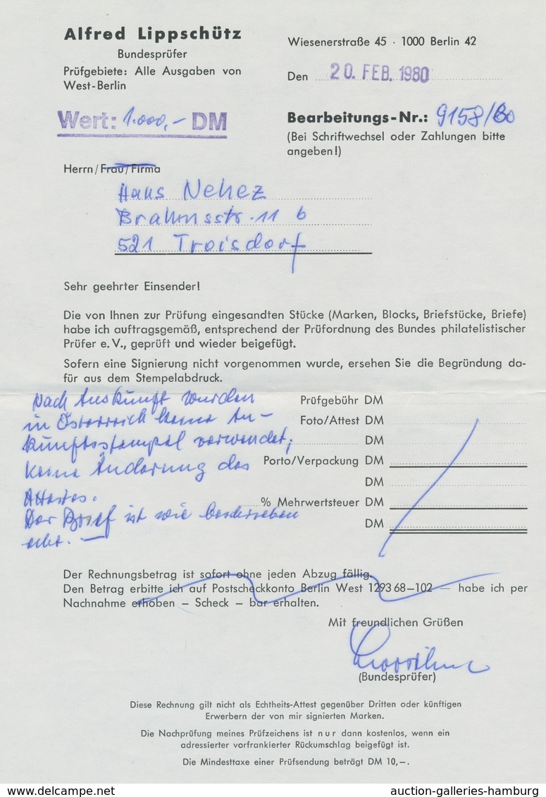 Berlin: 1948, Schwarzaufdruck 5 Mark Vom Rechten Rand Mit Rechts Unten Einem Leicht Kurzem Zahn Entw - Nuevos