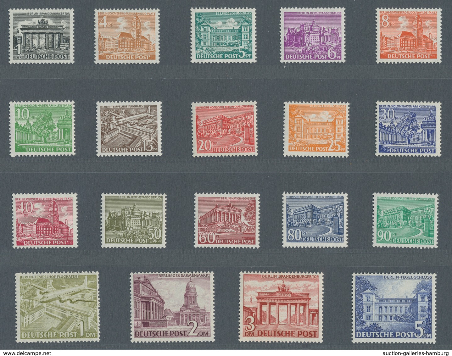 Berlin: 1949, "Bauten I", Postfrischer Satz In Tadelloser Erhaltung, Unsigniert, FA H.-D. Schlegel B - Unused Stamps