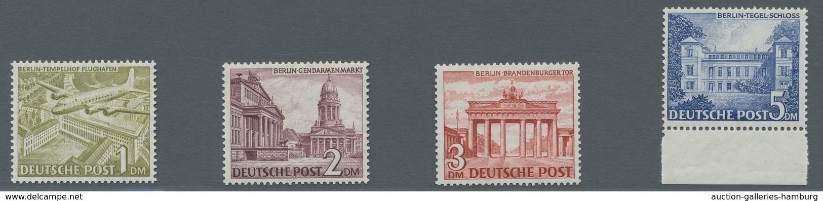 Berlin: 1949, "Bauten I", Postfrischer Satz, 40 Pfg. Kleiner Gummifelck, Sonst Tadellose Erhaltung, - Unused Stamps