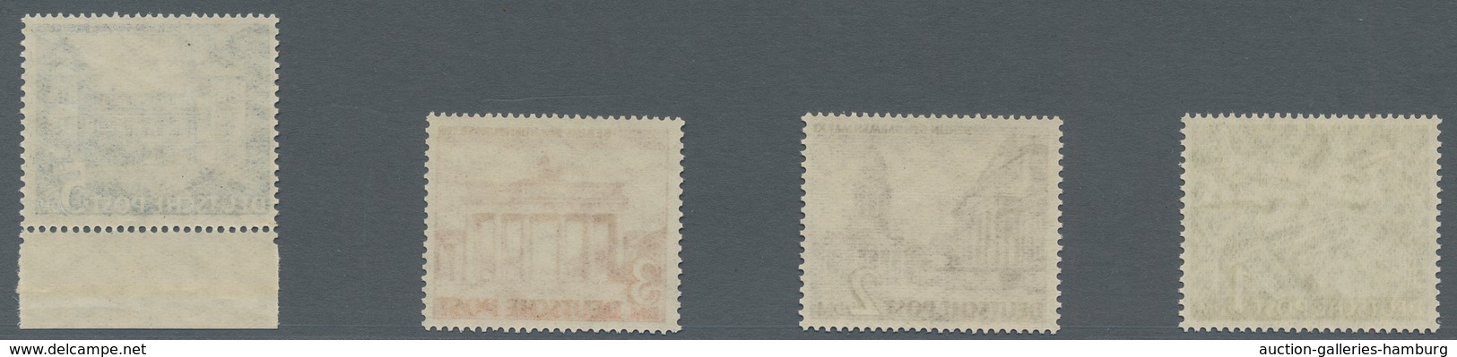 Berlin: 1949, "Bauten I", Postfrischer Satz, 40 Pfg. Kleiner Gummifelck, Sonst Tadellose Erhaltung, - Unused Stamps