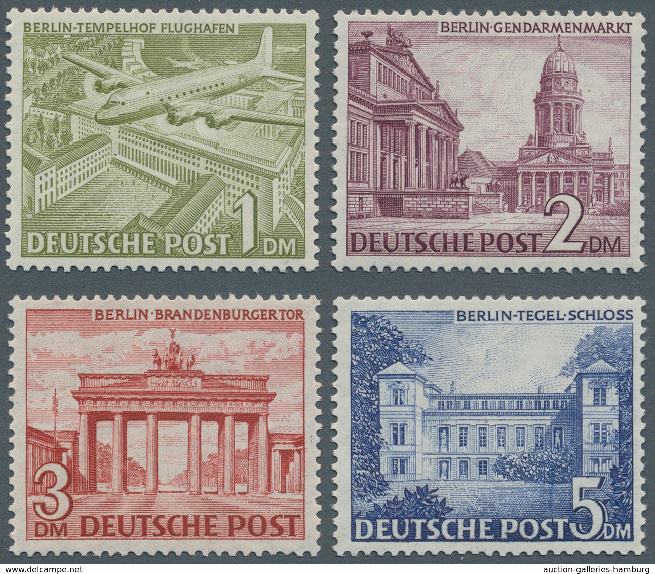 Berlin: 1949, 1 - 5 Mark Bauten In Postfrischer Erhaltung, Tadellos Bestgeprüft BPP, Mi 570.- - Unused Stamps