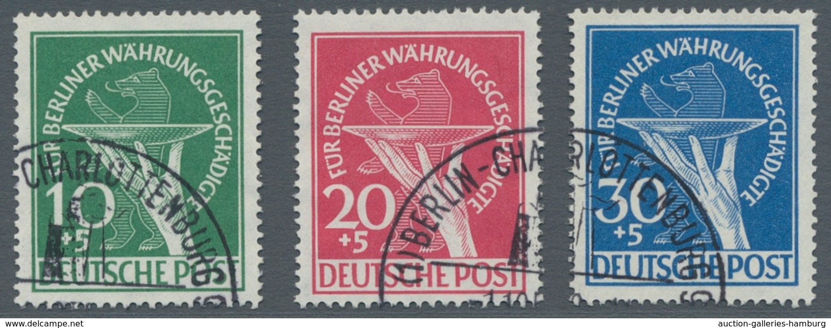 Berlin: 1949, "Währungsgeschädigte", Sauber Gestempelter Satz In Tadelloser Erhaltung, Gepr. Schlege - Nuevos