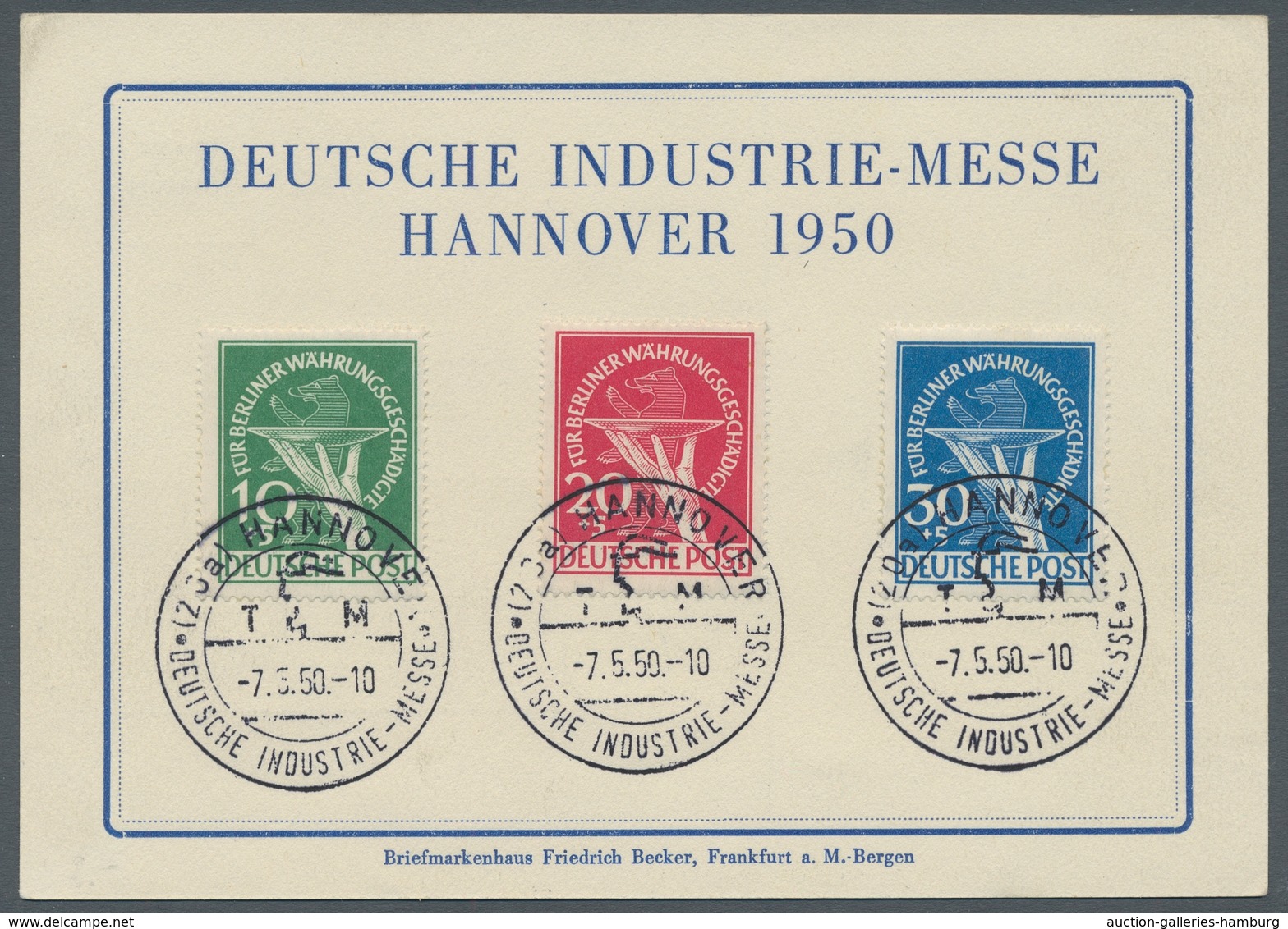 Berlin: 1949, "Währungsgeschädigte" Komplett Mit SST Hannover Industrie-Messe Auf Auf Blanko-Sonderk - Nuevos