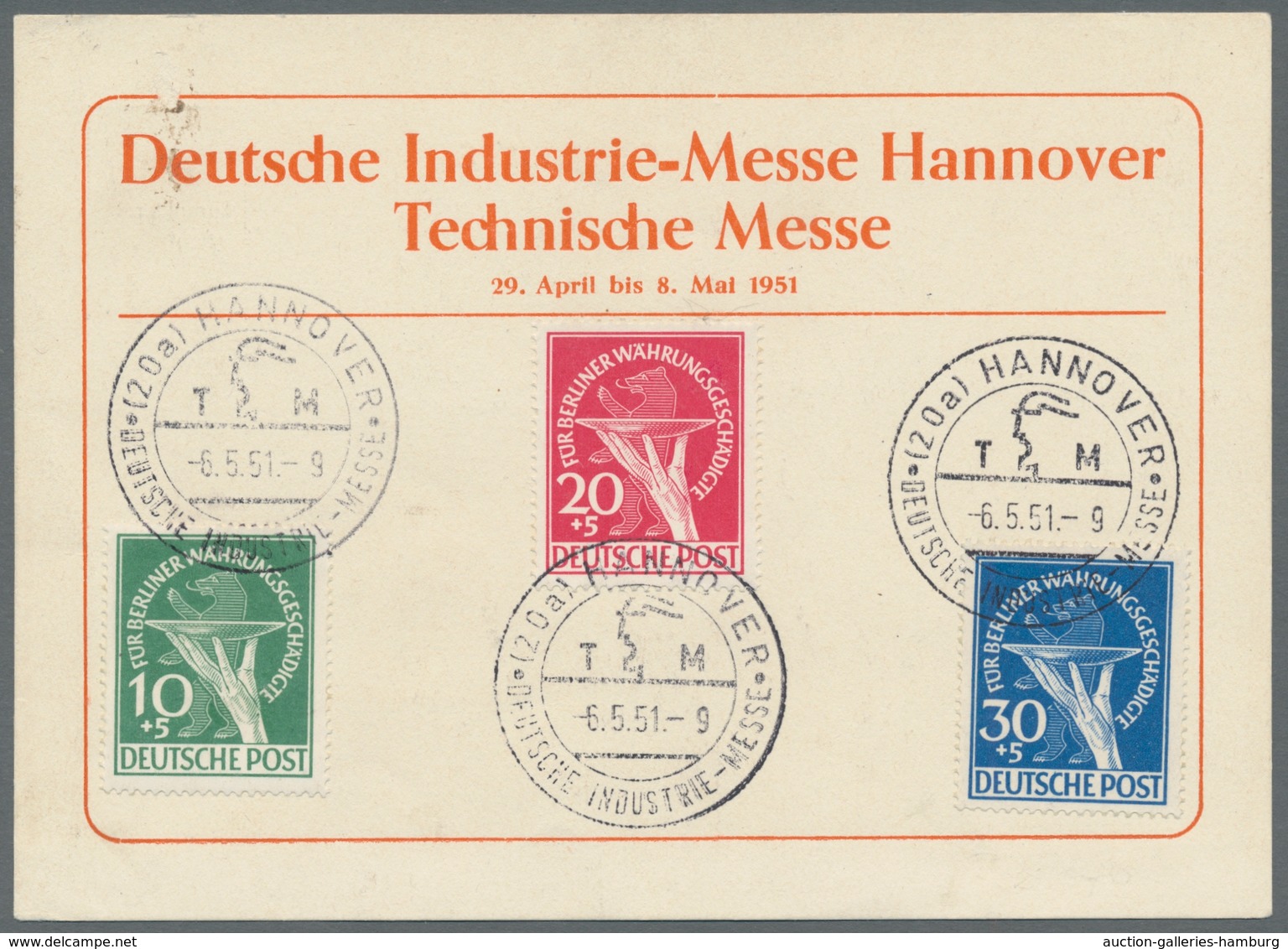 Berlin: 1949, Währungsgeschädigte, Kplt. Satz Mit SST Hannover Messe 6.5.51 Auf Entsprechender Sonde - Unused Stamps