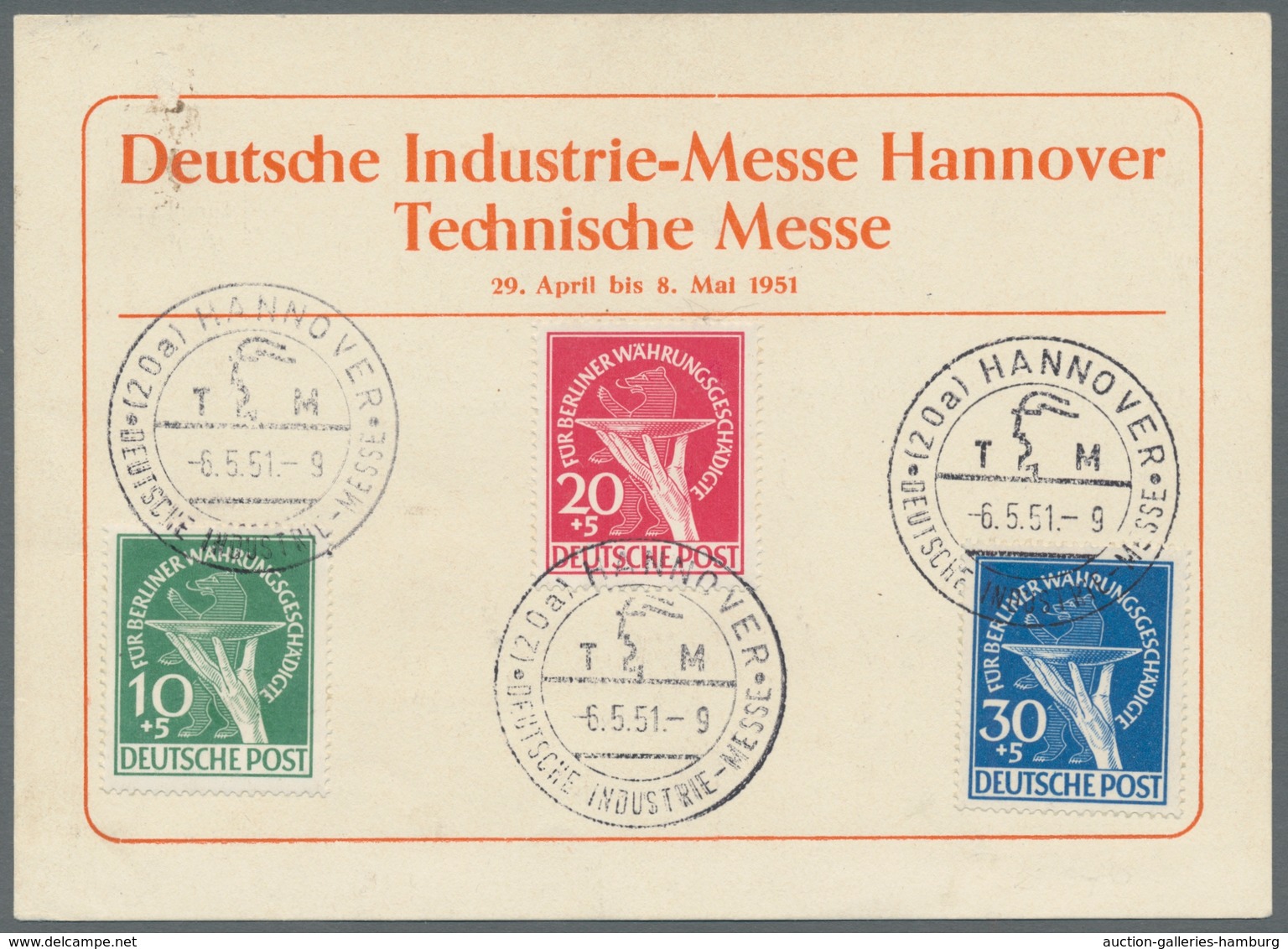 Berlin: 1949, Währungsgeschädigte, Kplt. Satz Mit SST Hannover Messe 6.5.51 Auf Entsprechender Sonde - Nuevos