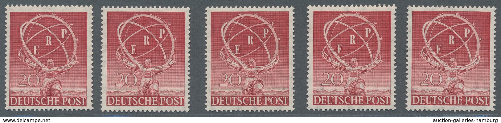 Berlin: 1950, ERP (Marshallplan), 5 Postfrische Werte, Gute Erhaltung, Mi. 500,00 - Nuovi