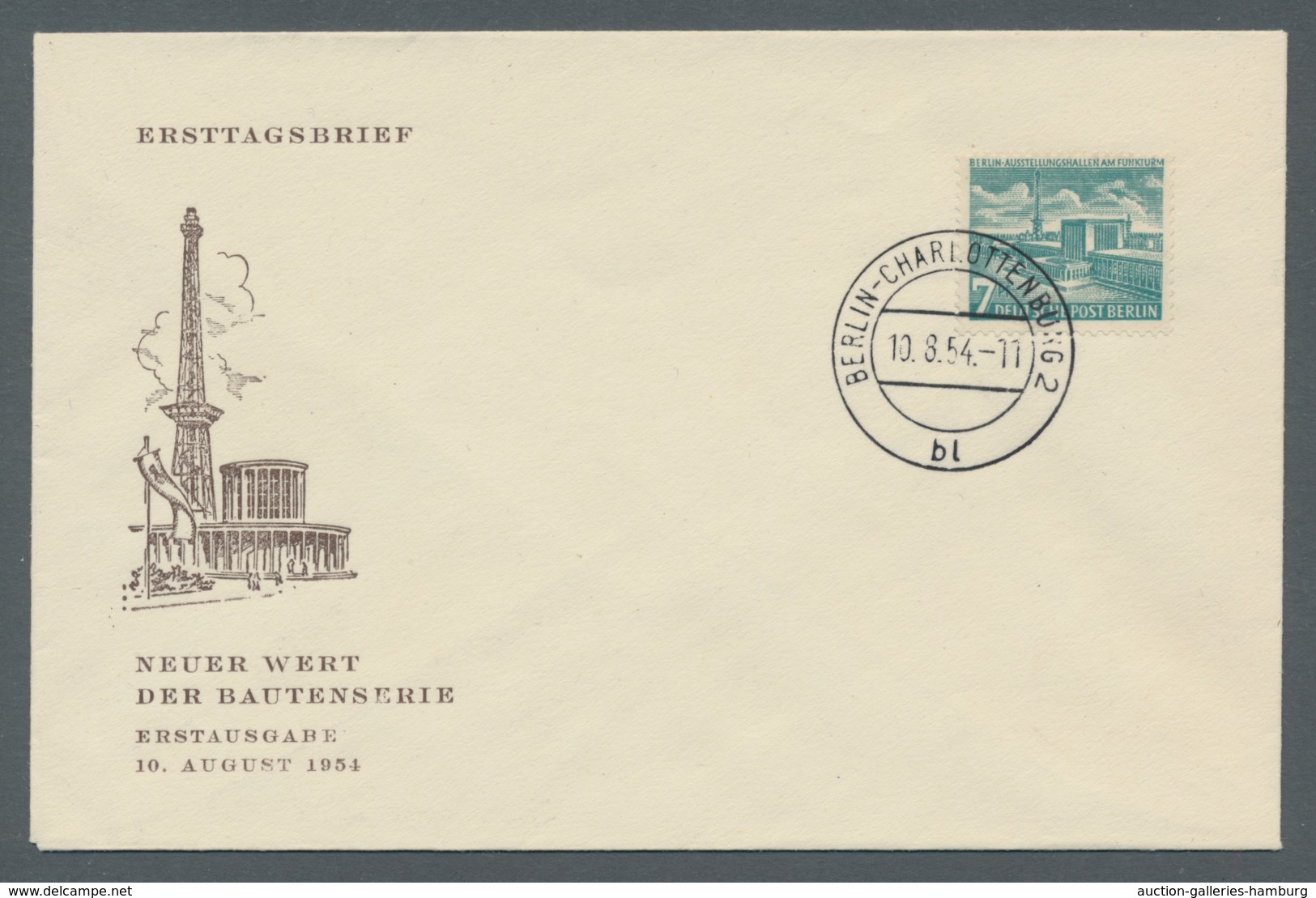 Berlin: 1954, Bauten III, 70 Pf. Oliv Auf Ersttagsbrief Von Berlin 23.10.54, Als Bedarfsbrief überfr - Nuevos