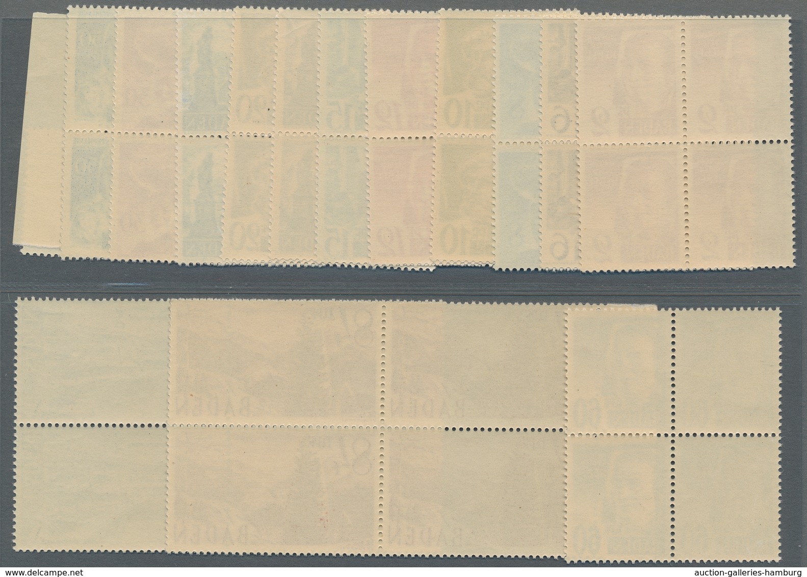 Französische Zone - Baden: 1948, Baden, 14 Postfrische Sätze Der Freimarken "Persönlichkeiten Und An - Other & Unclassified