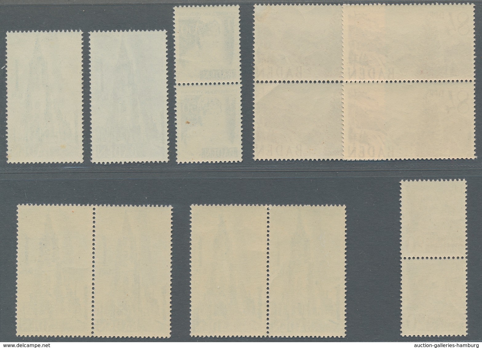 Französische Zone - Baden: 1948, Baden, 14 postfrische Sätze der Freimarken "Persönlichkeiten und An