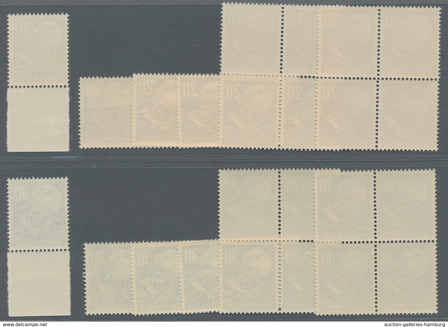 Französische Zone - Württemberg: 1949, Kleine Partie Postfrisch In Einheiten Auf Steckplatten, Elfma - Otros & Sin Clasificación