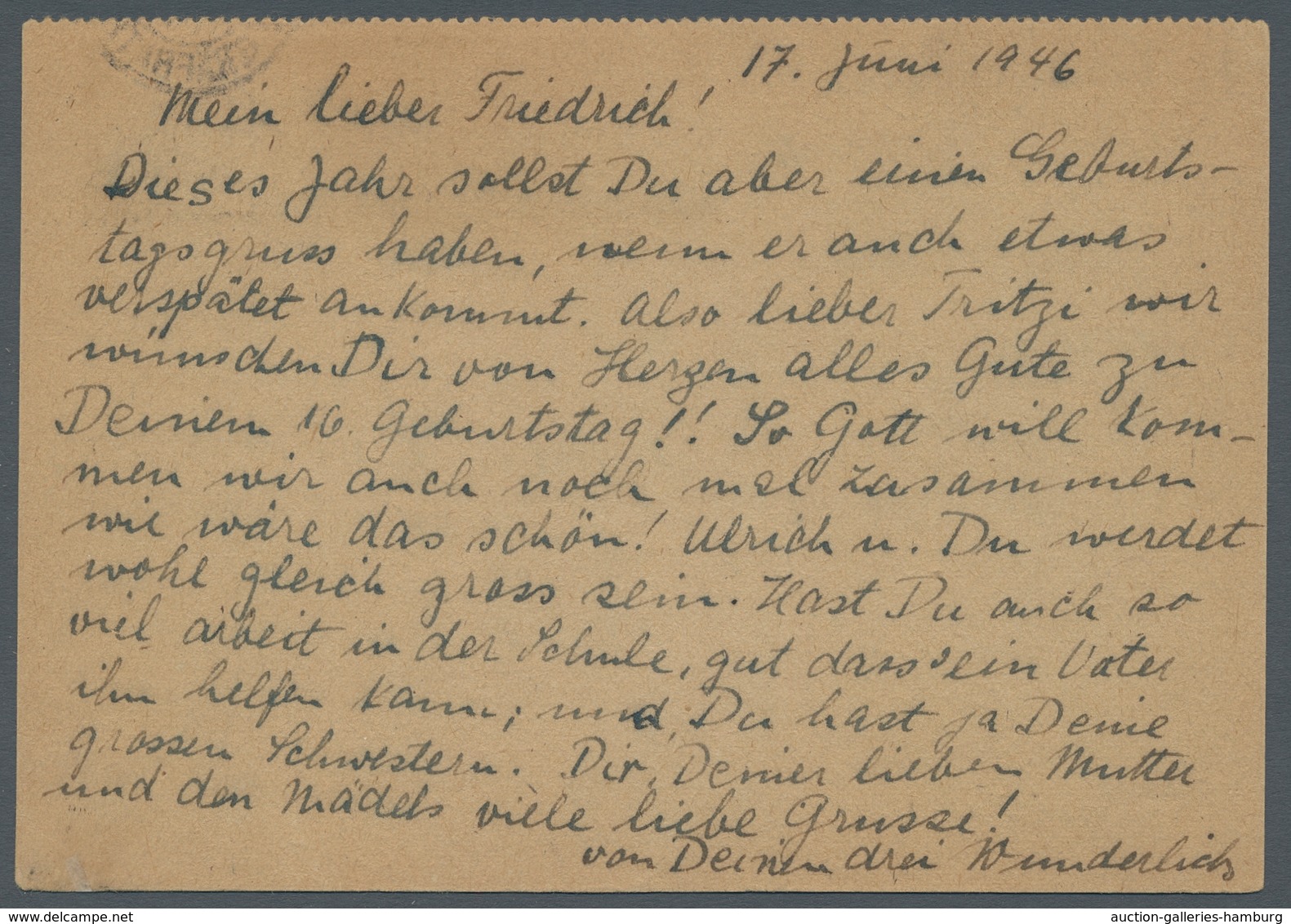 Bizone: 1945, "15 Pfg. Amerikanischer Druck", Senkrechter Dreierstreifen Als Portorichtige MeF Auf Z - Otros & Sin Clasificación