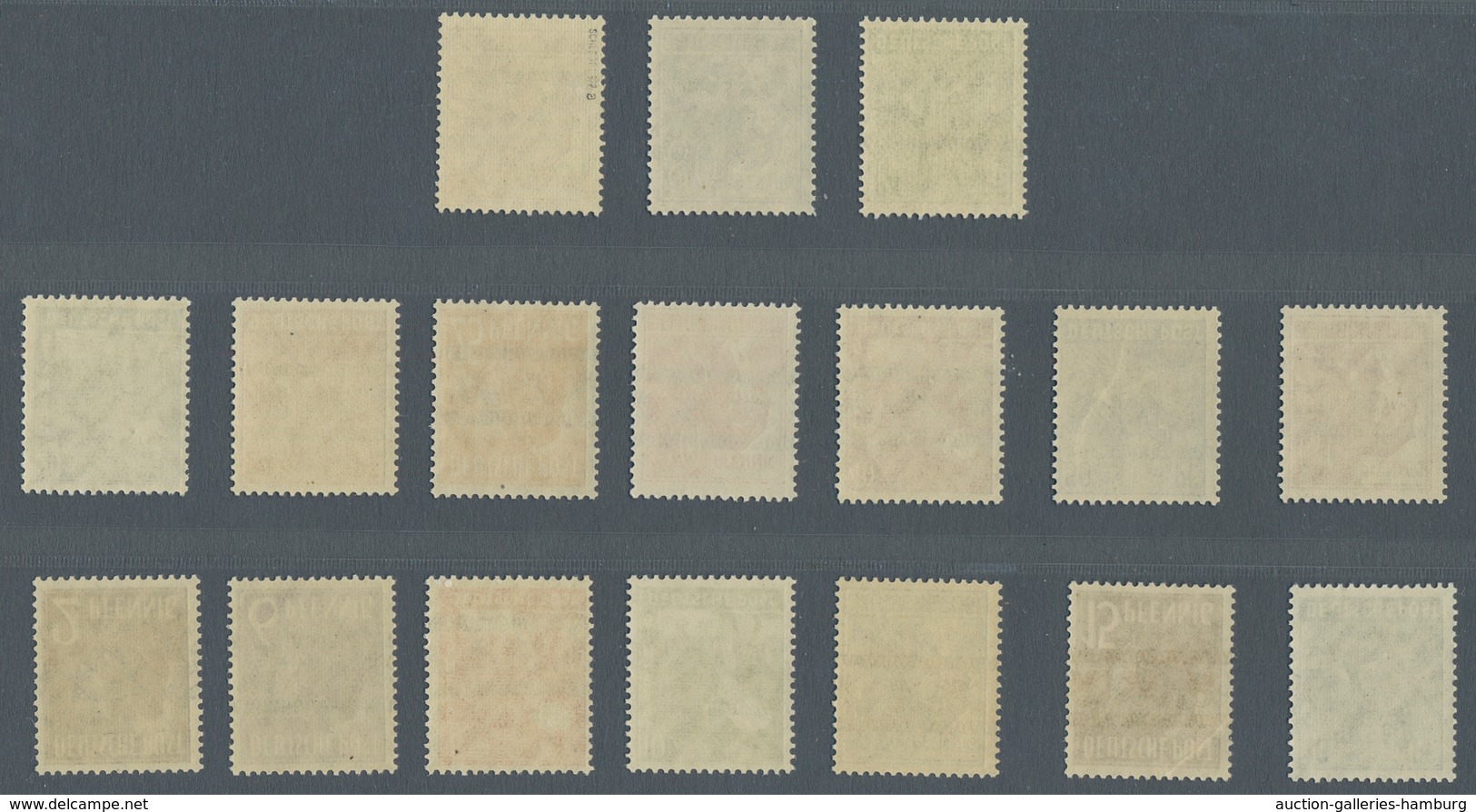 Bizone: 1948, Bandaufdruck 16 Werte Komplett Sowie Zusätzlich Noch Die 60 Pfennig In Der Farbe Braun - Otros & Sin Clasificación