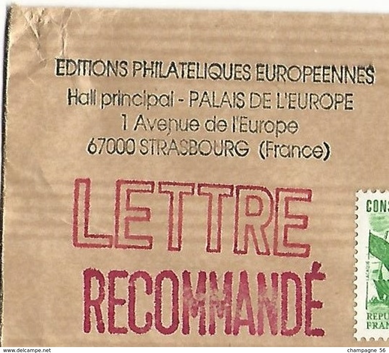 VARIÉTÉS 1998 EDITIONS PHILATÉLIQUES EUROPÉENNES STRASBOURG RECOMMANDER PHOSPHORESCENTE OBLITÉRÉ - Lettres & Documents