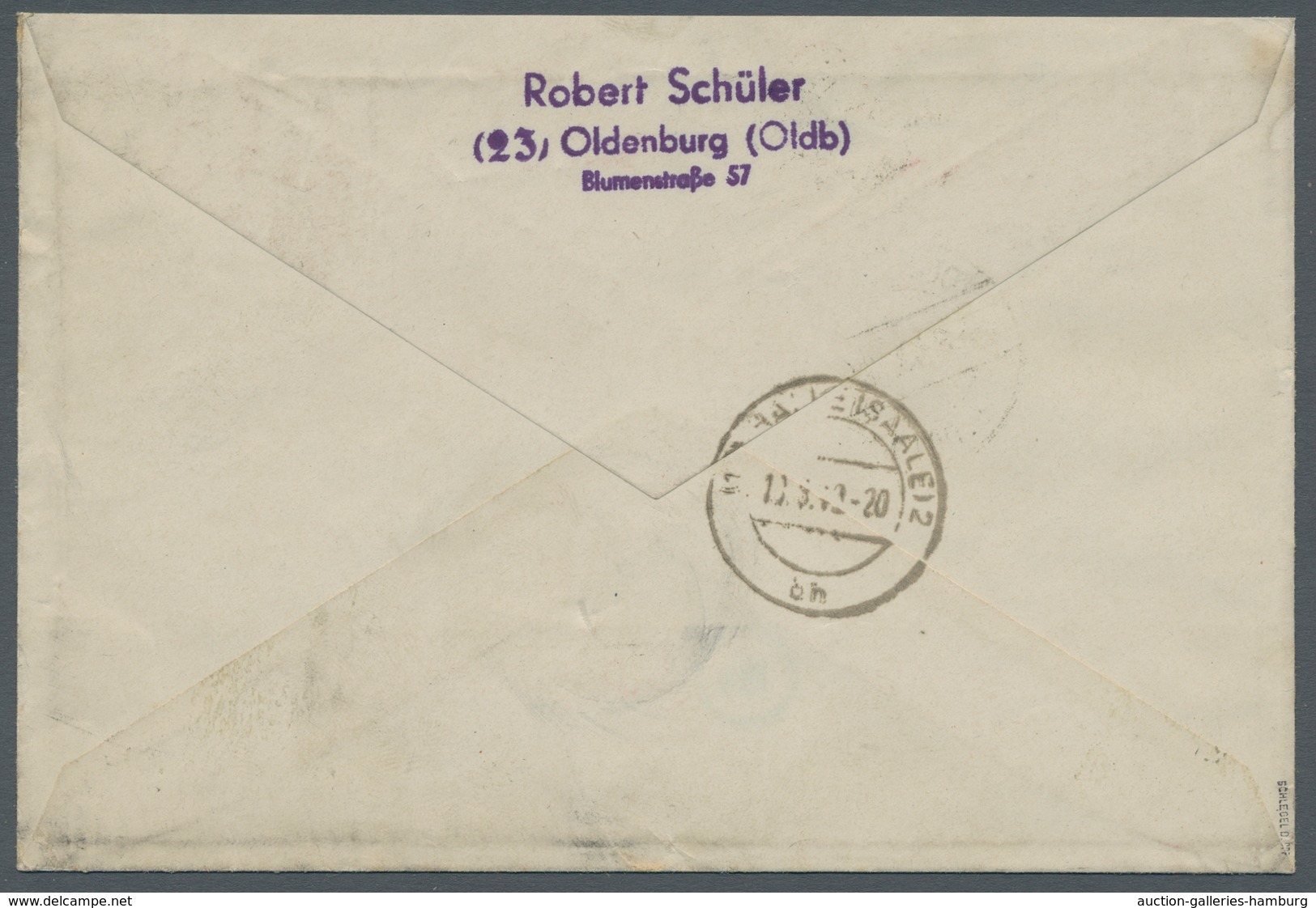 Bizone: 1949, "Goethe" Komplett Als Portorichtige MiF Auf R-Brief Vom Ersttag OLDENBURG 15.8.49 Nach - Otros & Sin Clasificación
