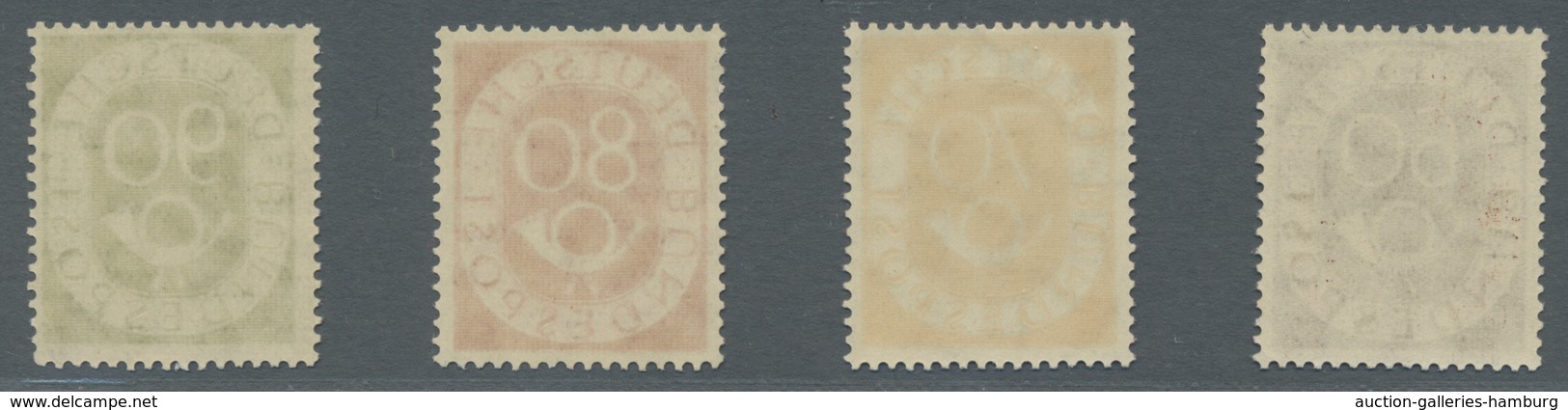 Bundesrepublik Deutschland: 1951, Posthorn, Die Vier Höchstwerte 60 - 90 Pfennig Postfrisch - Bei De - Covers & Documents