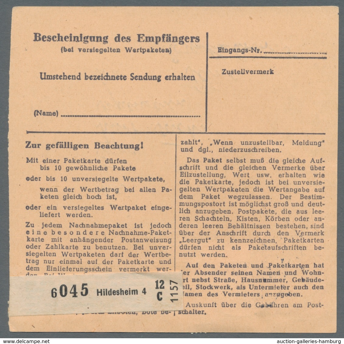 Bundesrepublik Deutschland: 1951, Posthorn, 80 Pf. Senkrechtes Paar, Gut Gezähnt Auf Portogerechter - Cartas & Documentos