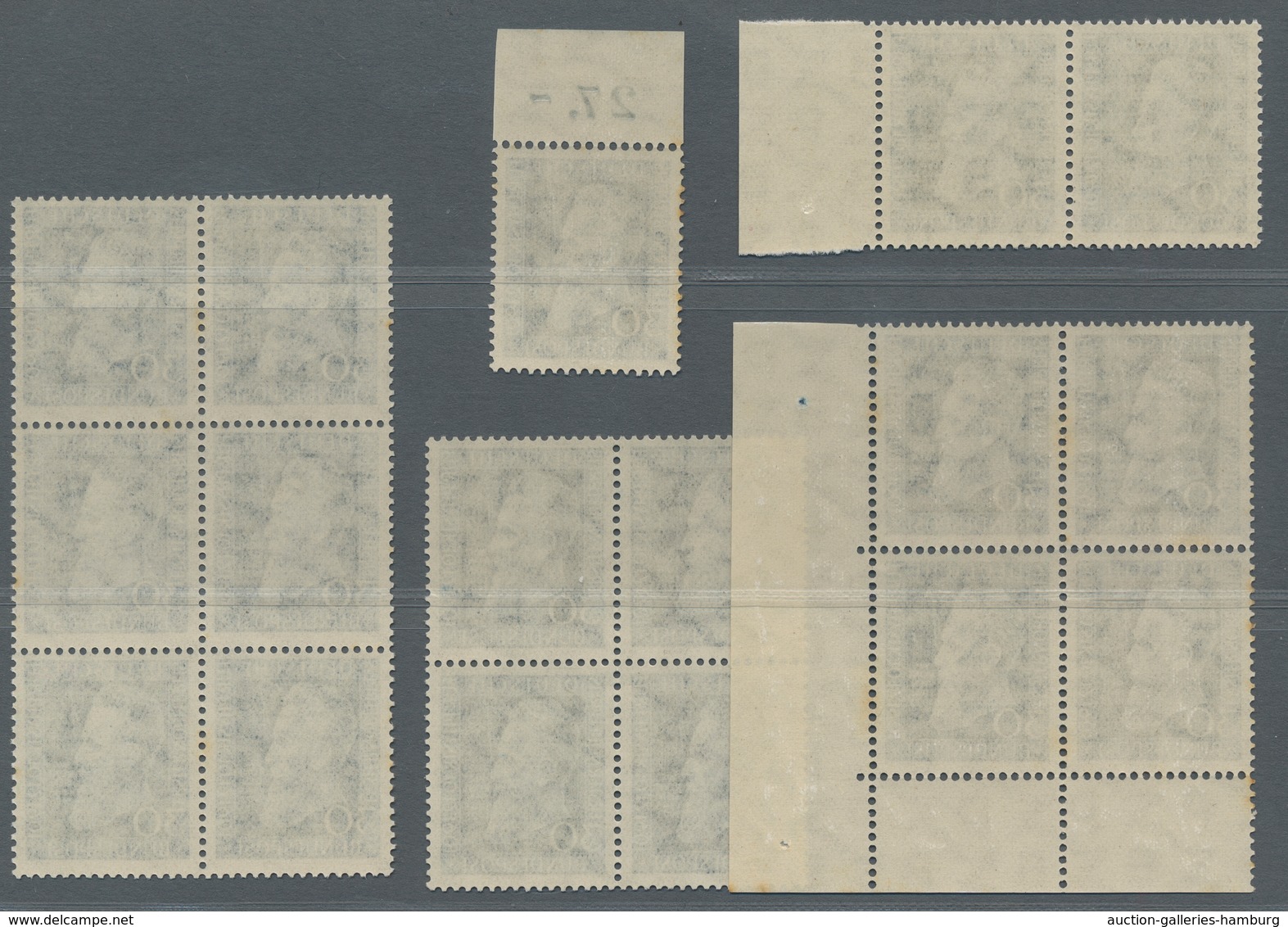 Bundesrepublik Deutschland: 1951, Röntgen, 17 Mal Postfrisch (mit 6er Block, Viererblock, Paar Und O - Covers & Documents