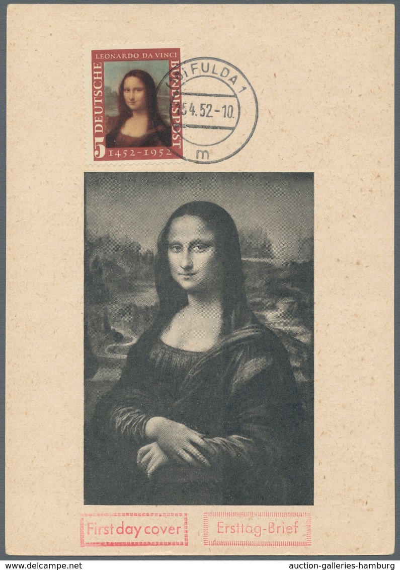 Bundesrepublik Deutschland: 1952, "Mona Lisa" Auf Ersttags-Maximumkarte. Sehr Schöne Bildwiedergabe, - Cartas & Documentos