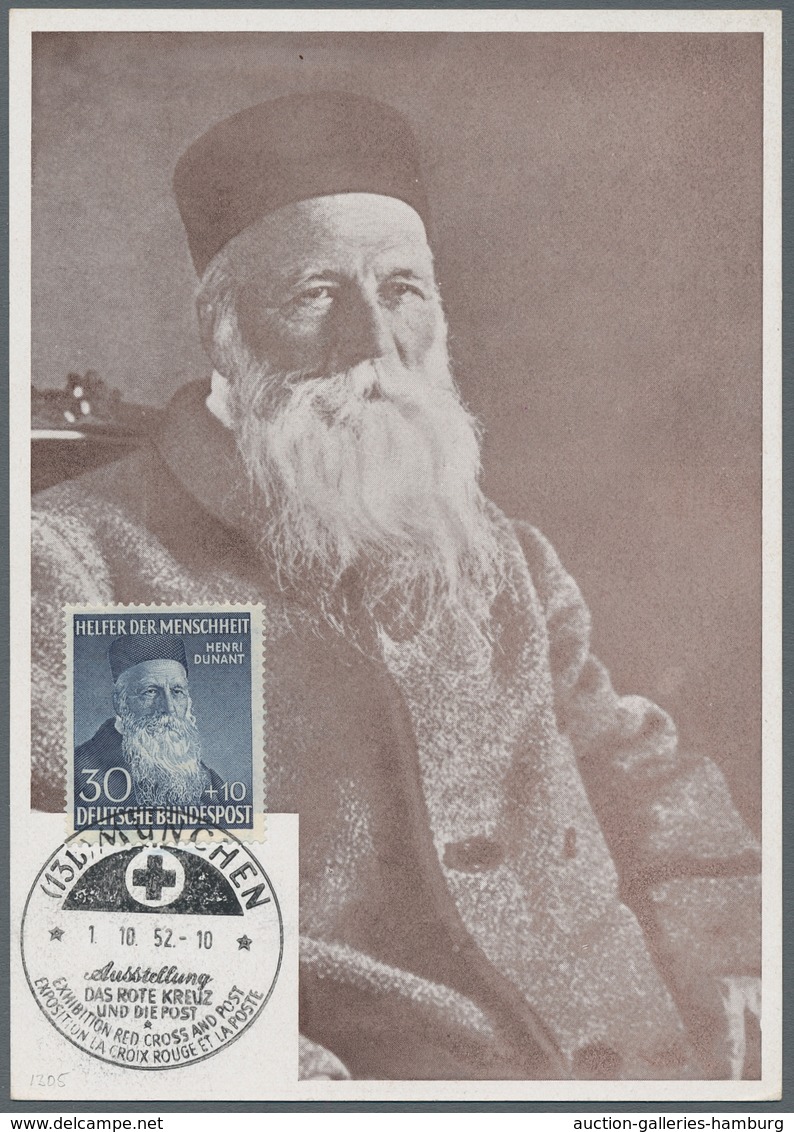 Bundesrepublik Deutschland: 1952, 30+10 Pfg. "Henri Dunant" Auf Ersttags-Maximumkarte, Luxus! - Cartas & Documentos