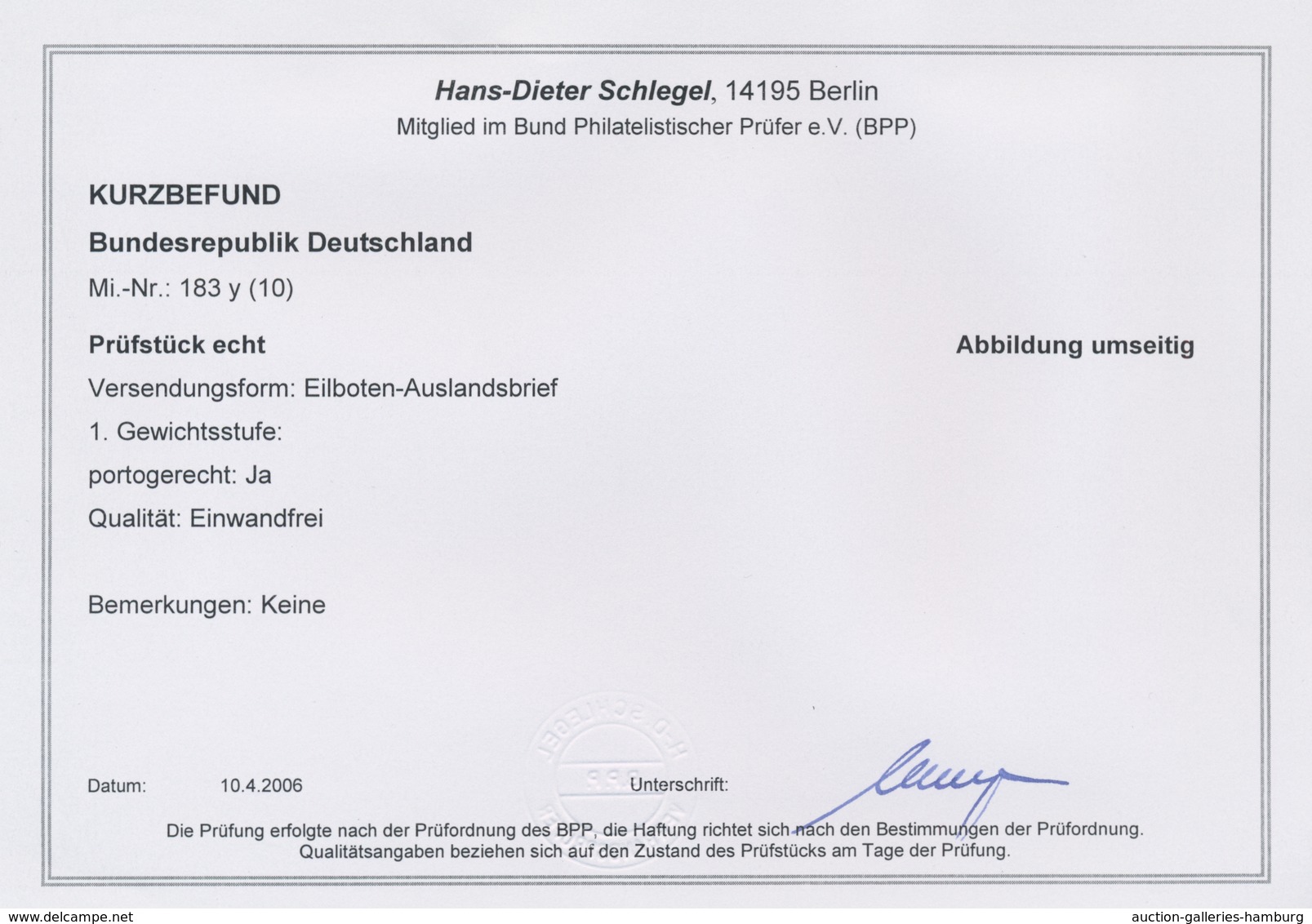 Bundesrepublik Deutschland: 1960, 10 Pf. Heuss Lumogen Als 10er Block Auf Portoger. Eilboten-Ausland - Cartas & Documentos