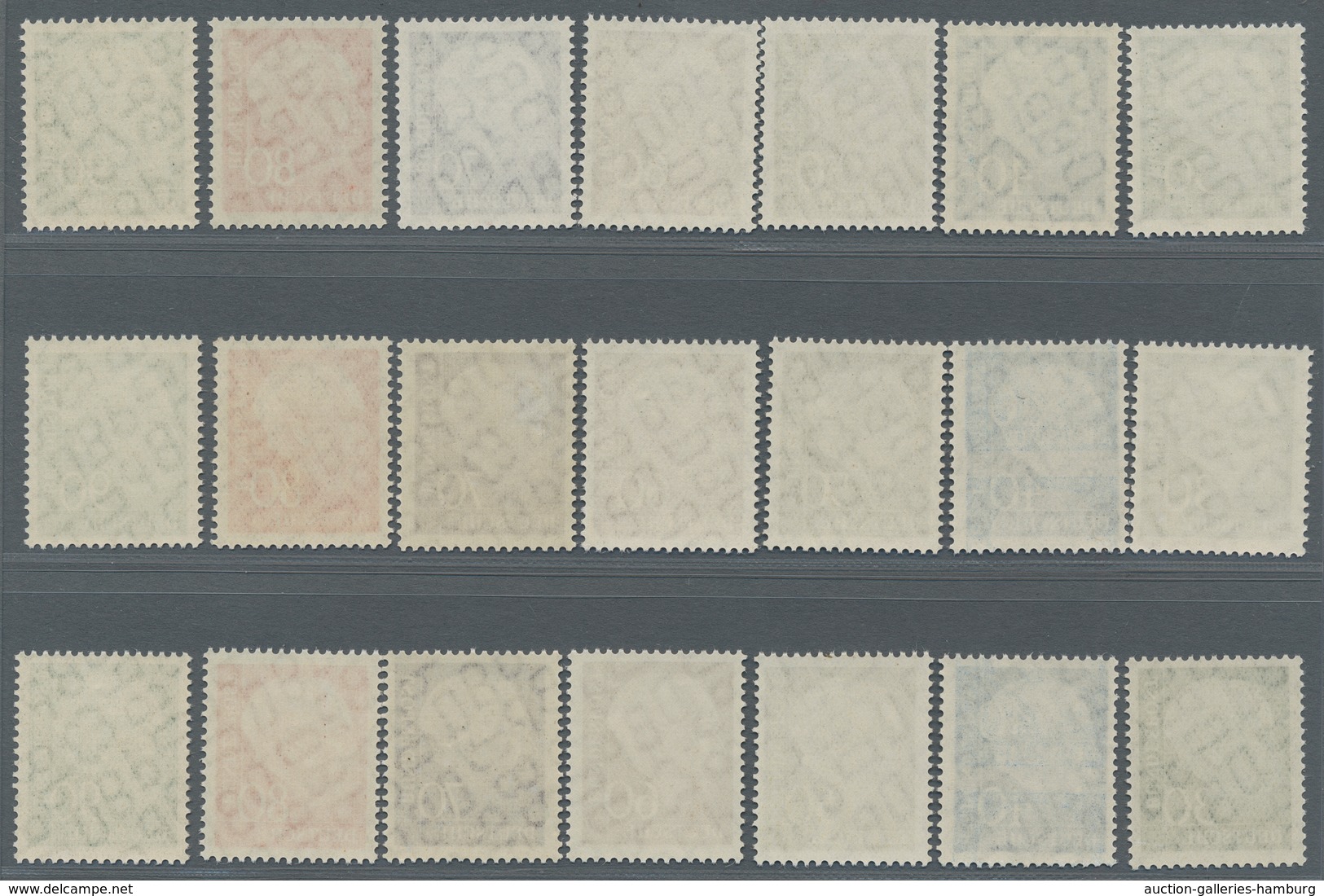 Bundesrepublik Deutschland: 1956, Heuss II, 11 kpl. postfrische Sätze, zusätzlich noch 9 mal Höchstw