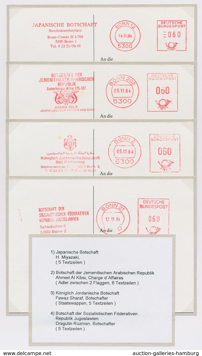 Bundesrepublik Deutschland: 1983-1984, Sammlung Von 40 Verschiedenen Absenderfreistempel Von 40 Vers - Covers & Documents