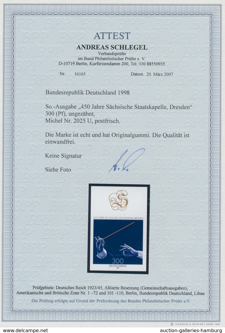 Bundesrepublik Deutschland: 1995/1998, Wormser Reichstag Postfrisches Seitenrandstück Mit Druck Auf - Cartas & Documentos