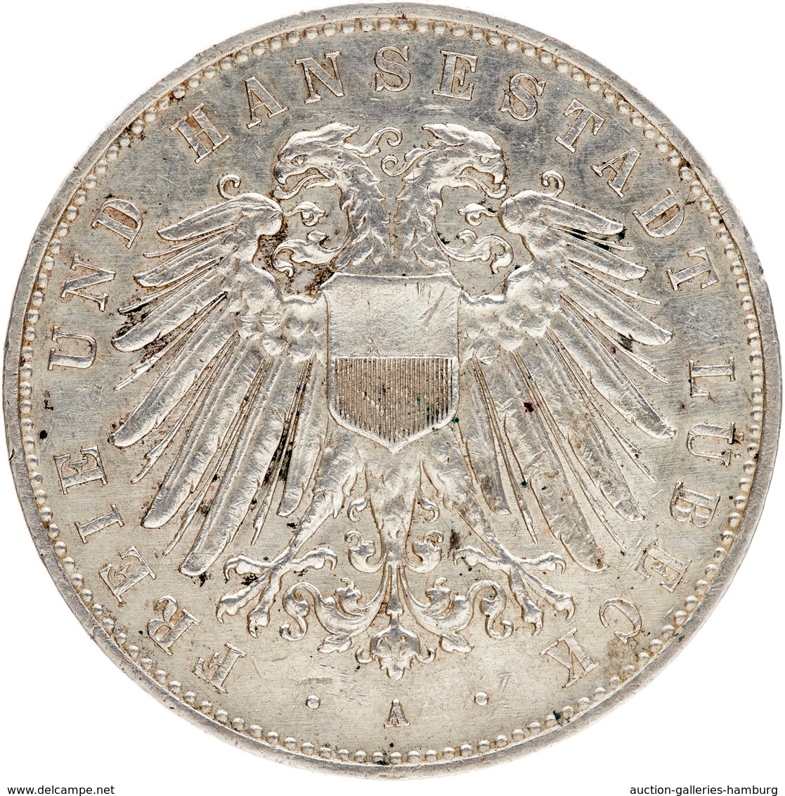 Lübeck: 1913, 5 Mark (Jaeger Nr. 83) In Sehr Schöner Erhaltung. - Taler Et Doppeltaler