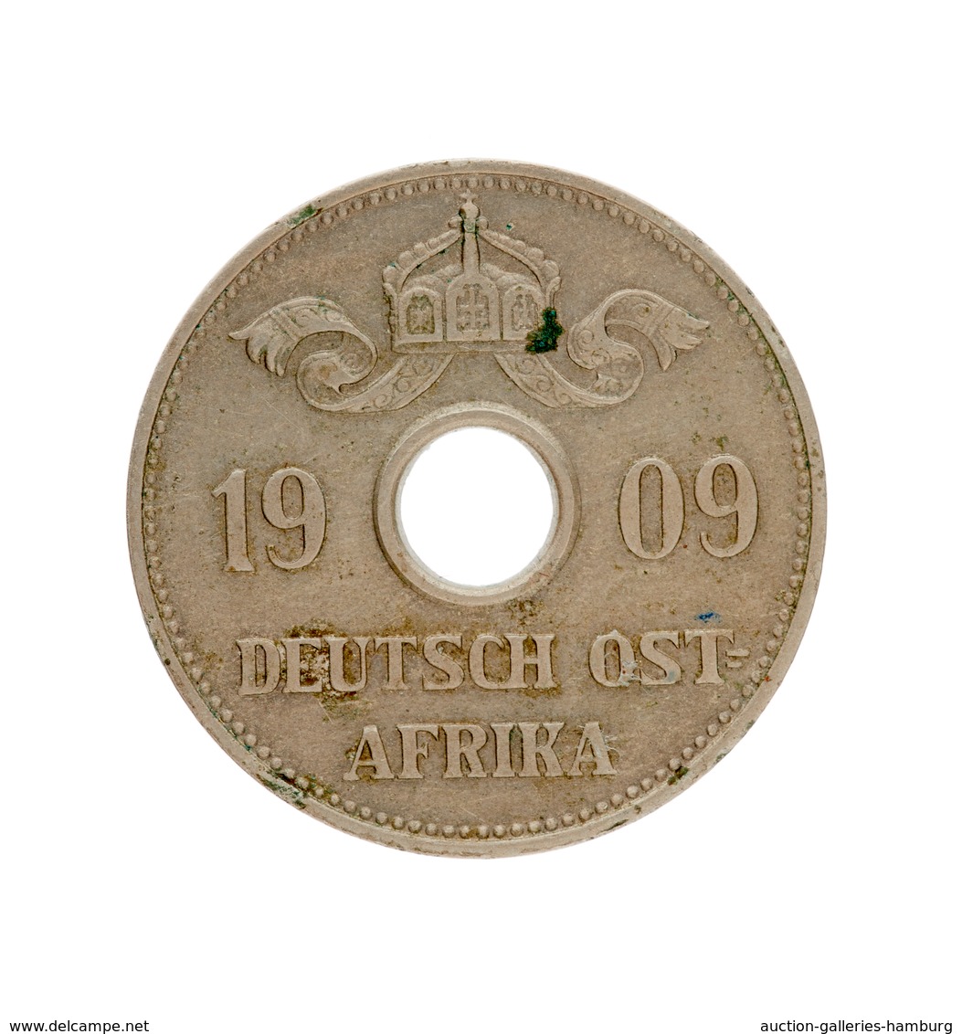 Deutsch-Ostafrika: 1909-1916, Partie Mit 5 Heller Von 1914 Und 10 Heller Von 1909 Jeweils Aus Der Pr - German East Africa