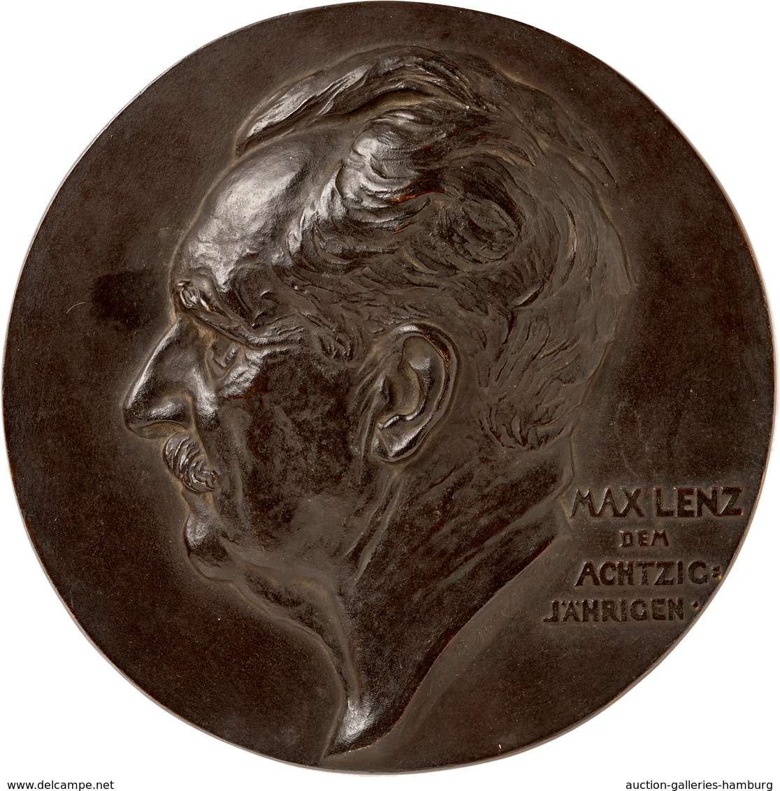 Medaillen Deutschland - Personen: MAX LENZ; 1930, Sehr Guterhaltene Größere Bronzegußmedaille (Durch - Other & Unclassified