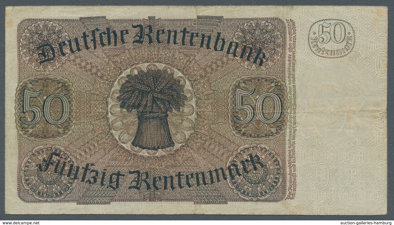 Deutschland - Deutsches Reich Bis 1945: 1934, Rentenbankschein über 5 Rentenmark Vom 6.Juli 1934 (Ro - Otros & Sin Clasificación