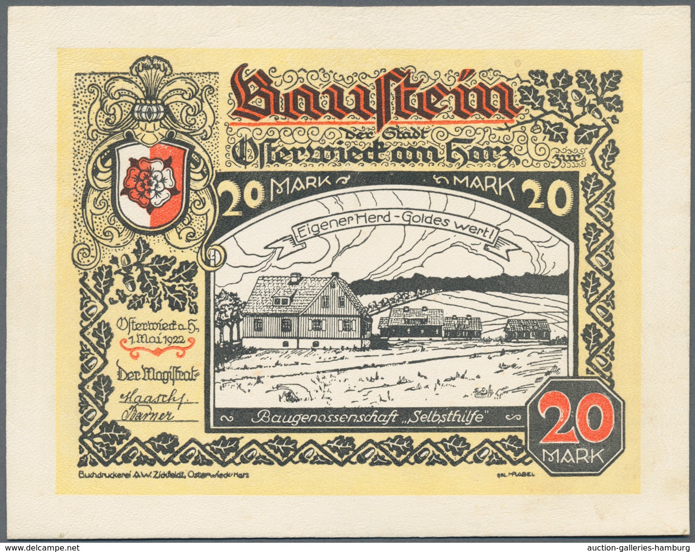 Deutschland - Notgeld Besonderer Art: Osterwieck Am Harz, 20, 50, 100 Mark, 1.5.1922, Auf Leder Gedr - Other & Unclassified