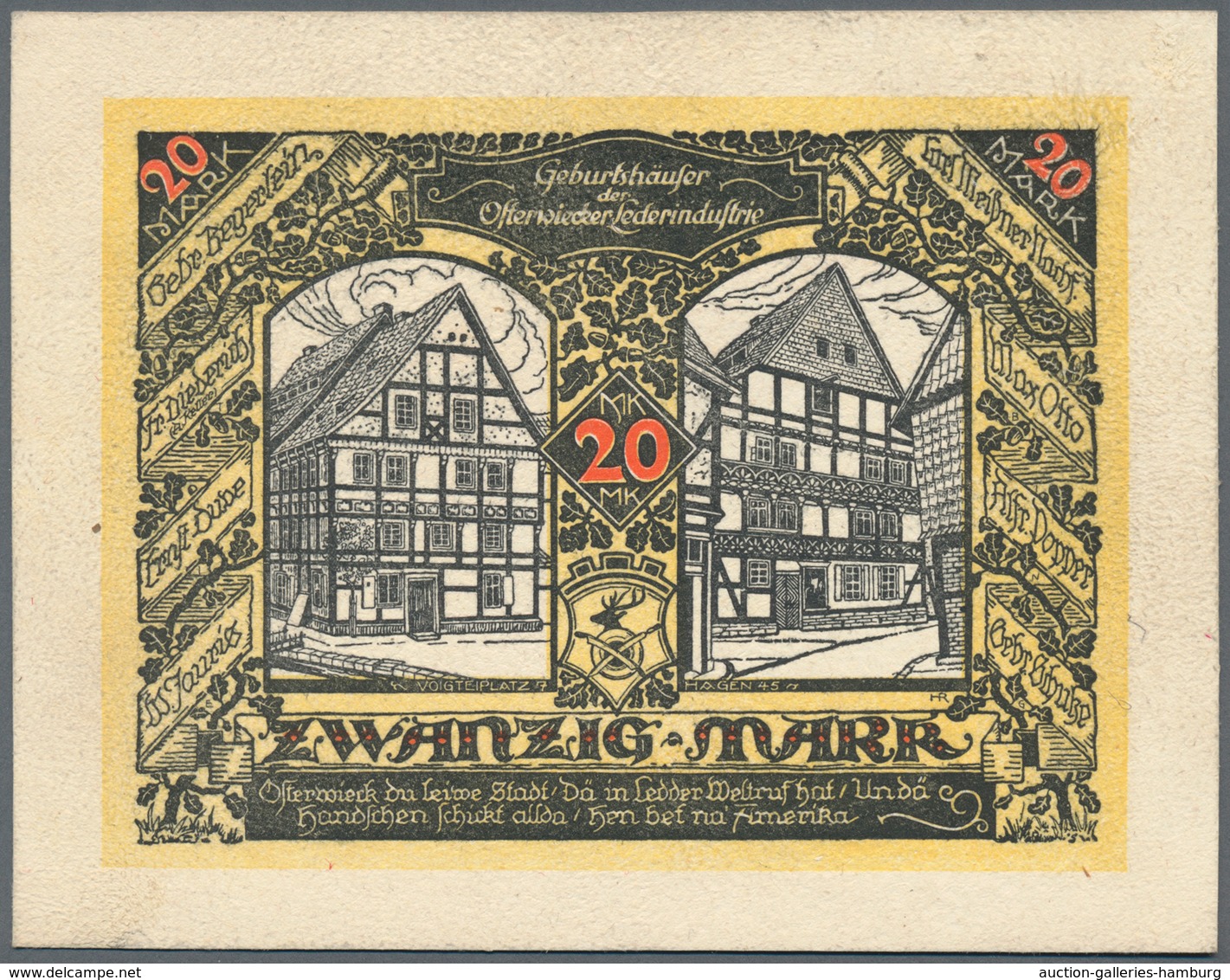 Deutschland - Notgeld Besonderer Art: Osterwieck Am Harz, 20, 50, 100 Mark, 1.5.1922, Auf Leder Gedr - Sonstige & Ohne Zuordnung