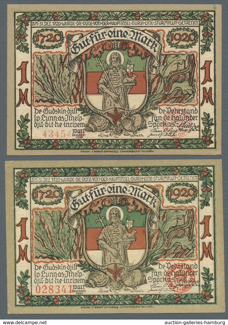 Deutschland - Notgeld - Schleswig-Holstein: HELGOLAND; 1919-1923, Varianterreicher Bestand Von Etwa - [11] Emisiones Locales