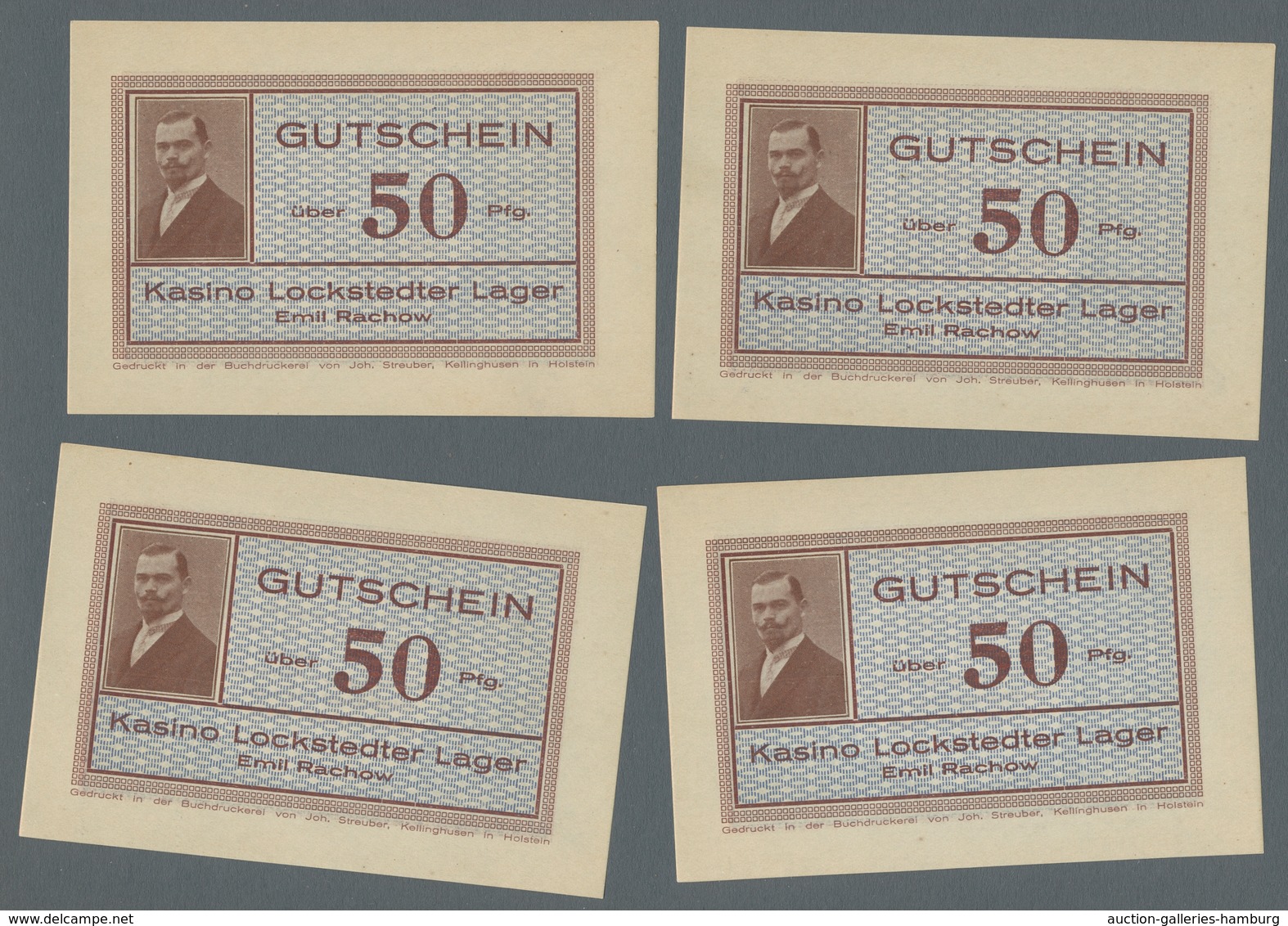 Deutschland - Notgeld - Schleswig-Holstein: LOCKSTEDT LAGER; Partie Von 4 Notgeldscheinen Zu 50 Pfen - [11] Local Banknote Issues