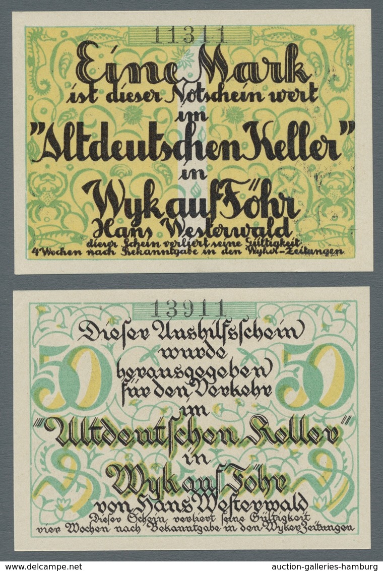 Deutschland - Notgeld - Schleswig-Holstein: WYK AUF FÖHR; 1920, Partie Von 12 Notgeldscheinen In Min - [11] Emisiones Locales